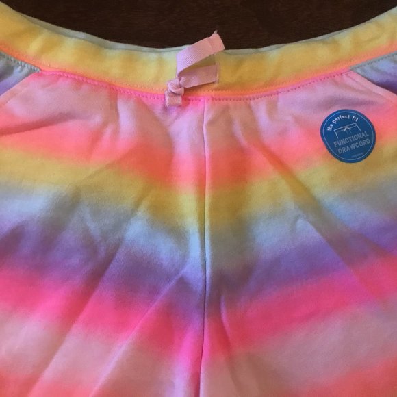 NWT 4 5 14 carters rainbow unicorn shorts sister pride school camp Ombre stripe - Picture 2 of 4